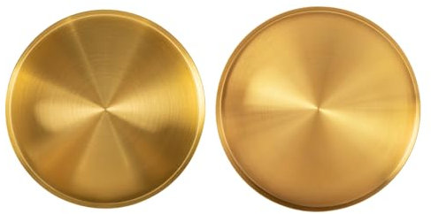 Bandeja redonda de acero inoxidable 430 Golden 430, bandeja pequeña de 22 x 3 cm, plato decorativo redondo para bar, cocina, baño, joyas y maquillaje