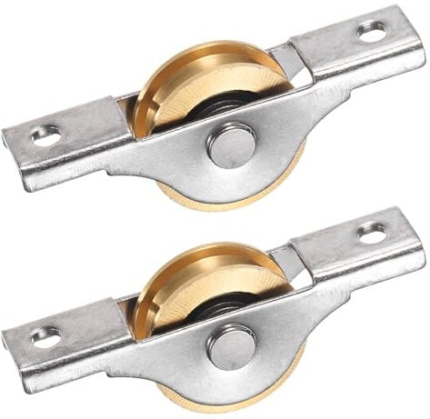 M METERXITY 2-Pack Screen Door Rollers, 26mm/1.02 Dia Sliding Door Nylon Pulley Window Wheels, Patio Door Rollers, Sliding Door Rollers Replacement for Garage Screen Door [Gold]