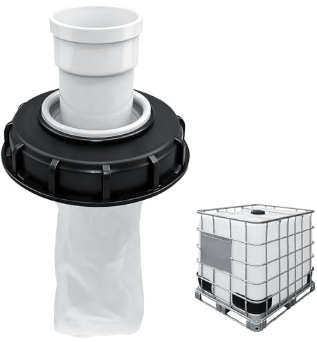 IBC Lid Filter mit Nylon-Filter waschbar passend für IBC-Container Regentanks DN 75 DN 150 I-Stück Rohranschluss Kupplung IBC-Tank-Zubehör Regenwasserspeicherung