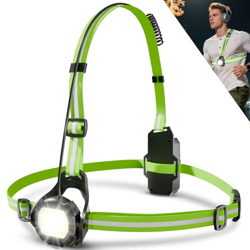 West Biking Lauflampe Joggen, 500 Lumen Lauflicht Joggen mit 4 Lichtmodi, Wiederaufladbare LED Lauflicht mit Reflektoren, Wasserdichte Jogging Lampe, Verstellbarem Winkel Lampe für Nachtläufe