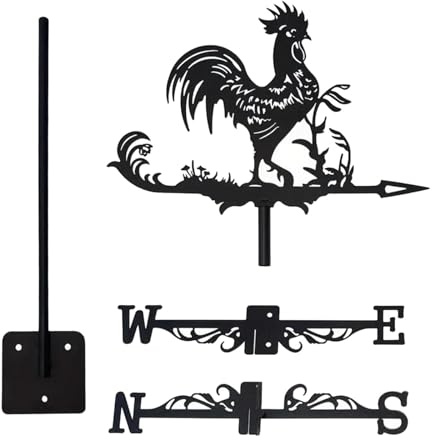 Folpus Veleta en Forma de Gallo, Arte en Hierro, Veleta de Animales para Patio, Granja,