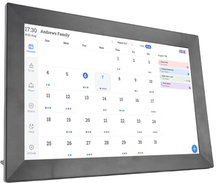 Dpofirs Intelligenter Digitaler Kalender, Interaktiver 13,3 Zoll HD Touchscreen Familienplaner mit Integriertem Digitalen Fotorahmen und Mehrbenutzerfreigabe für die Verwaltung von (EU-Stecker)