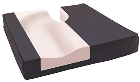 Obbocare Cojín Antiescaras de Espuma Viscoelástica. Cojín Anatómico con Descarga de Coxis y Funda Impermeable Antiácaros. Cojín Ergonómico Cuadrado para Asiento y Silla de Ruedas. 43x42x7CM