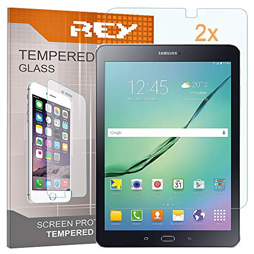 REY 2X Protector de Pantalla para Samsung Galaxy Tab S2 8 t720, Cristal Vidrio Templado Premium, Táblet