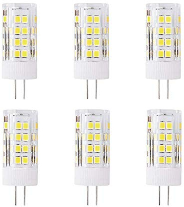 HUAMu 6X G4 Bombilla de LED 5W Bombilla Lámpara LED 51 SMD 2835LEDs Blanco Frío 6000K Iluminación LED Super Brillante 500LM LED Bulb AC/DC12V