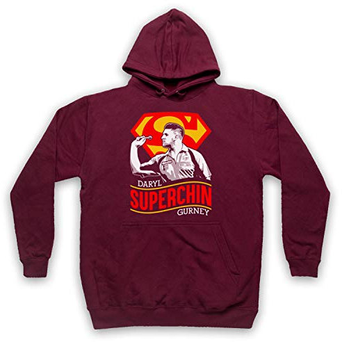 My Icon Art & Clothing Daryl Gurney Superchin Darts Tribute Northern Irish Player Erwachsenen Kapuzensweater, Burgund, 2XL