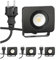 ledscom.de 4 Stück LED Gartenstrahler WEGA für außen, IP44, Stecker, schwarz, 10 W, 935lm, warmweiß