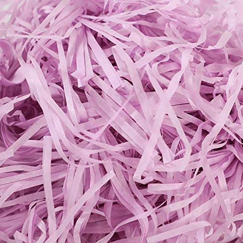 TSHAOUN 100g Raffia Hamper Shreds Geschreddertes Seidenpapier Füllmaterial, Geschenkfüllung Papierschnitzel für DIY Party Hamper Füllung und Geschenkverpackung für Geschenkbox Dekorations (Lila)