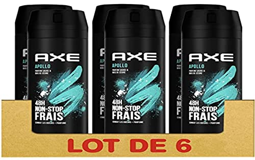 AXE Déodorant Homme Spray Apollo, 48h non-stop frais, Parfum sauge et bois de cèdre (Lot de 6x200ml)