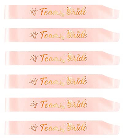 Karjiaja 6 Stück Team Braut Schärpen Junggesellinnenabschied Schärpen Braut Stamm Schärpe Bride To Be Schärpe Satin Hen Do Schärpe Brautjungfer Schärpen Bachelorette Schärpen für