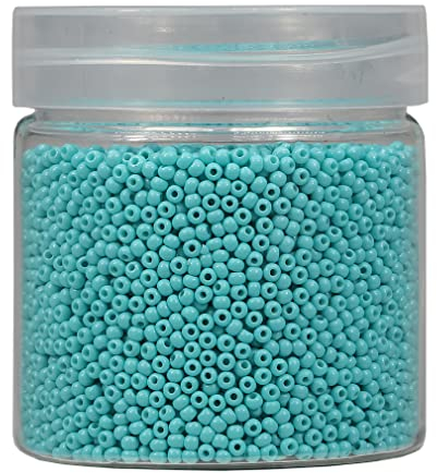 Bala&Fillic 2mm Runde Perlen zum Auffädeln 10000pcs/110 Gramm in Box,12/0 Türkis GlasPerlen kleine Rocailles Perlen für Machen Schmuck Ohrring Armbänder Halskette (Türkis)