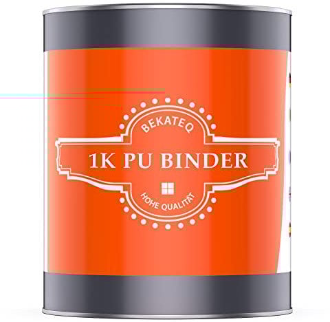 1K PU Bindemittel Kleber für Steinteppich außen, UV-fest, 1kg farblos glänzend - kein Vergilben, elastisch, abdichtend, ausreichend für 25kg Marmorkiesel - BEKATEQ BK-667PU