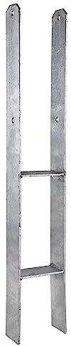 H - Anker Pfostenträger Pfostenanker Pfostenschuh Träger Halter für Pfosten Zaunpfosten 121x800x60x5 mm feuerverzink