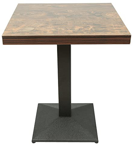 Bartisch, industrieller Esstisch, Stehtisch mit Holzplatte, Bistrotisch, Küche für 4 Personen, einfache Montage, quadratischer Tisch, 60 x 60 x 75 cm (Uhr)