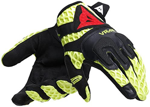 Dainese VR46 Talent Motorradhandschuhe Leder Herren Schwarz/Gelb XXL
