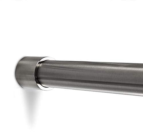 SO-TECH® 2 x Edelstahl Schrankstange 2000 mm RUND Ø 25 mm mit 4 Stück Schrankrohrhalter TUBE rostfrei/Schrankrohr/Möbelrohr/Möbelstange/Design trifft auf Funktion