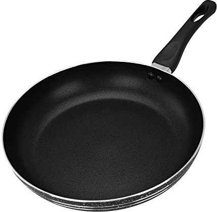 Royalford Non-Stick Frying Pan 30 CM | Aluminium Fry Pan for Induction Hob Skillet Pan | Saute Pan with 3-Layer PFOA-Free Coating for Healthy & Less Oil Cooking, Cool Touch Bakelite Handle | Black