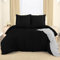 Utopia Bedding Bettwäsche 220x240 Set - Mikrofaser Bettbezug 240x220 cm + 2 Bestickte Kissenbezüge 65x65 cm - Schwarz