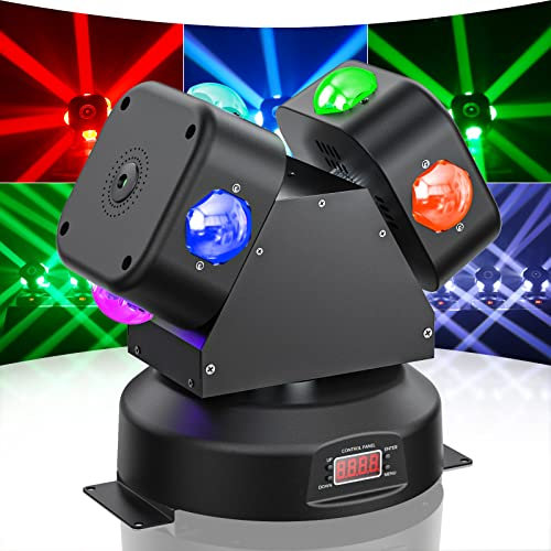 WZYBUTA Moving Head LED 120W Beam Bühnenlicht dmx512 Partylicht RGBW Discolichter Stroboskoplicht für DJ Bars Partykeller Club Lichteffekte Bühnentechnik