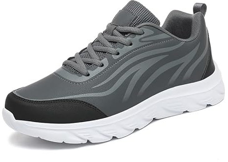 Herren Walkingschuhe Turnschuhe Fitnessstudio Sportschuhe Sneaker Running Tennis Schuhe Freizeit Straßenlaufschuhe Fashion Leichtgewichts Atmungsaktiv Schlüpfen Schuhe36EU-48EU grau 43EU