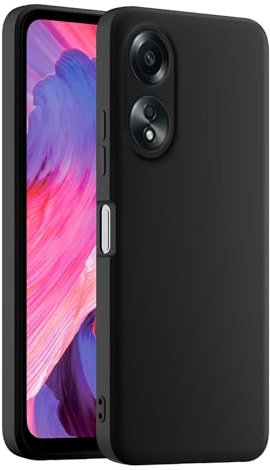 HULLIN Funda de Silicona Colorida para Teléfono, Adecuada para OPPO A58 (4G) (6.72) - Negro