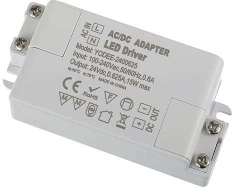 EPLZON 24V 15W LED Transformator Treiber Elektronischer Transformator LED Treiber Konstantspannungs Schaltnetzteil für LED-Leuchtenbeleuchtung LED Streifen LED Glühbirne und Türklingel