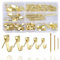 130 pièces crochets pour cadre photo, Crochet tableau, Kit de crochets pour cadre photo, Adaptés pour accrocher et fixer des photos, des horloges, des cadres photo, des pendentifs (OR)