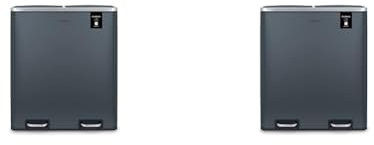 Les Collectors Poubelle de tri à pédale Gris Foncé N°906 Capacité 60 L, Résistante, Cuisine, Séparateur de déchets 2 bacs, Seaux Amovibles, Recyclage, Tri sélectif, Fermeture Couvercle silencieuse