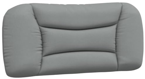 vidaXL Kopfteil Kissen, Kopfteilkissen mit Reißverschluss, Rückenkissen mit hervorragender Rückenlehne, Kopfkissen Lesekissen, Hellgrau 80cm Stoff