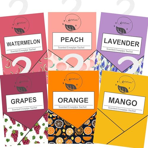 6pcs Wäscheduft Schrank, Duftsäckchen Kleiderschrank Dufterfrischer, Schrankduft Frische, Duftbeutel Kleiderschrank Duft Hanging Beutel, Schrankdeo Natürlichen Geruch Sachet, Duftsachet (6PCS)