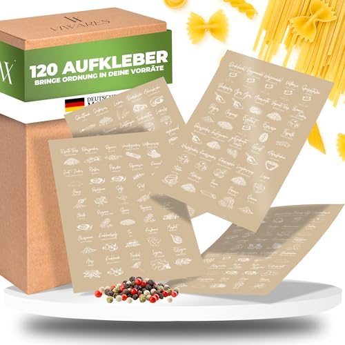 Viwares Lebensmitteletiketten, Gewürzetiketten, Transparent, Weißer Aufdruck, Gewürzaufkleber, Vorratsetiketten, Küchenetiketten, Gewürze, Etiketten, Aufkleber, Selbstklebend, 120 Stk.