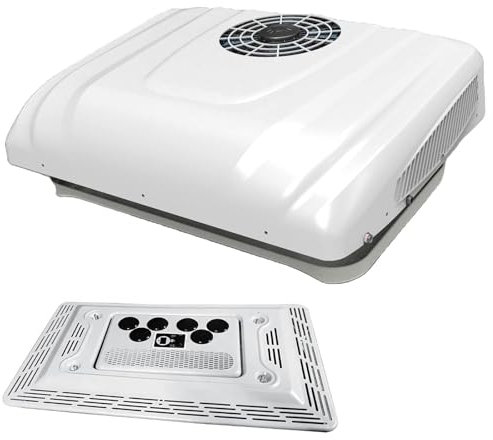 ALSUPEU Climatiseur 12 V CC, climatiseur de Toit, Fonction de climatiseur Froid/Chaud 12 V 24 V Convient aux camions, Camping-Cars, Bus, pelles, Camping-Cars, véhicules agricoles, etc.,24v