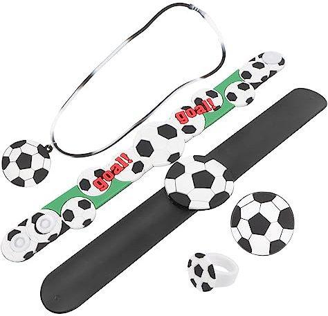 UPKOCH 1satz Fußball Handgelenk-armband Mit Lustigem Fußballanhänger Fußballbrosche Fußballring Und Slap-armband Für Sportpartys Und Fußballfans Teiliges