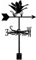 JYHSHOP Oie Sauvage Noir Métal Girouette du Vent pour Montage sur Toit Indicateur de Direction du Vent Cour, extérieur, cabanon, Jardin Terrasse décoration, E