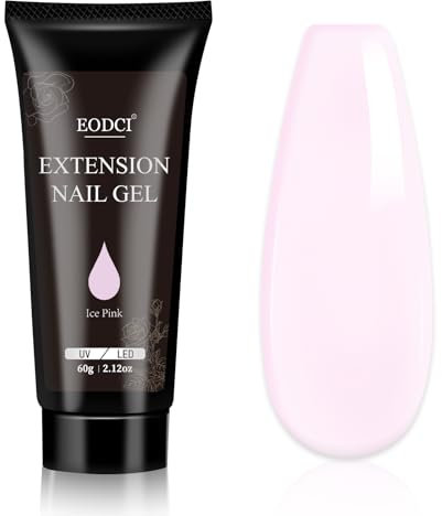 EODCI Poly Nagel Gel,60g Rosa Acrylgel für Nägel,UV/LED Nagellack Gel für Professionelle Maniküre Reparatur, Quick Extension Builder Acrylic Nagelgel Nagelverlängerung Starter für Nail Art