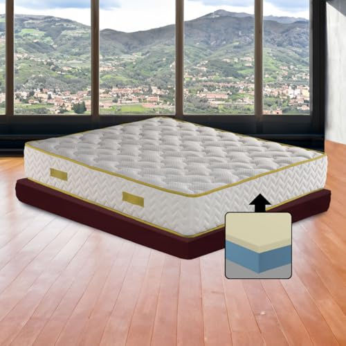 Memory-Schaum-Matratze für Einzelbett, 90 x 200 cm, halbstarre orthopädische Matratze gegen Rückenschmerzen, 30 cm hoch, Memory-Schaum-Matratze mit antiallergischer Füllung, Modell Memory 30