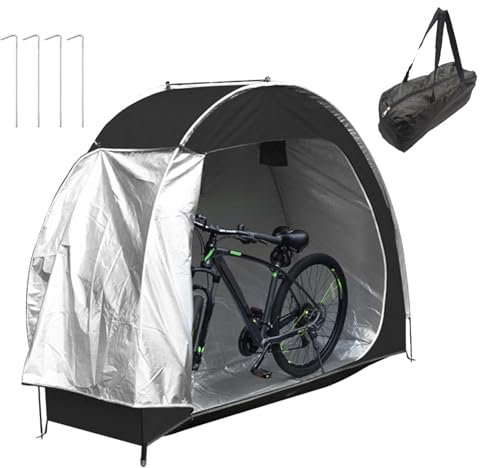 Bike Tent for Outdoor Storage, Waterproof Bike Rain Shelter, Large Bike Cover, Bicycle Cover and Garden Bike Storage Shed (Black)