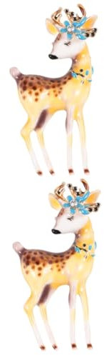 WRITWAA 2stücke Rhinestone-brosche Im Reh-design Für Damen Süße Tier-anstecknadel Für Kleidung Hüte Und Accessoires Robuste Und Langlebige Brosche Mit Funkelnden Details Für Jeden