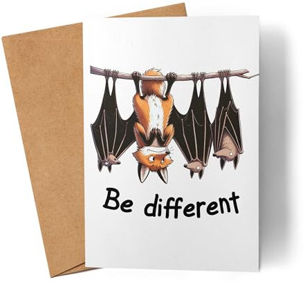 Lilavie-Design Be Different Fuchs zwischen Fledermäusen Karte Grußkarte - Nicht Normal Sein