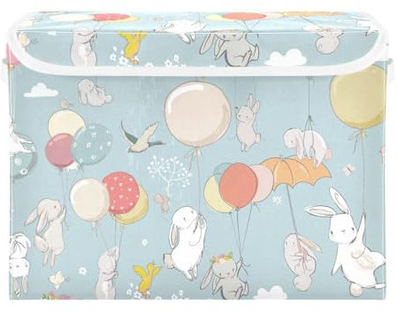 Mnsruu Flying Hare Elephant Foldable Storage Boxes with Lid Collapsible Storage Bins Large Clothing Storage Organiser Basket for Toy