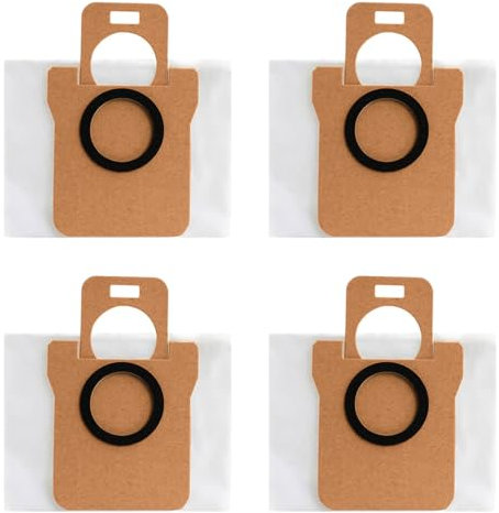 KOLZEMV Lot de 4 sacs d'aspirateur pour robot aspirateur Xiaomi X10+ & Dreame L10s Ultra/L20 Ultra/L10 Ultra, station de base, 2,5 l, grande capacité, kit d'accessoires, pièces de rechange