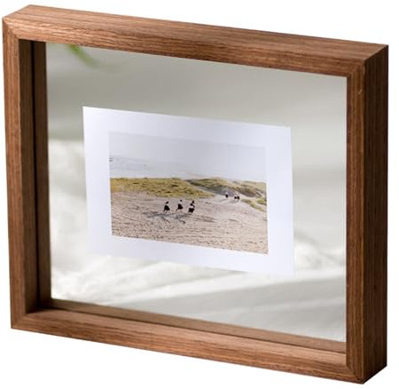 Machtiging Glas Bilderrahmen Doppelseitig,Doppelglas Bilderrahmen,Schwebender Rahmen Doppelseitiger,Doppelseitiger Bilderrahmen,Transparenter Fotorahmen,Solide,Staubdicht,FüR Fotocollage,Poster