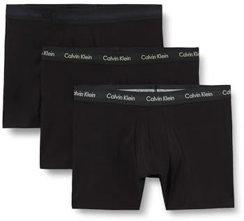 Calvin Klein Herren 3er Pack Boxershorts Briefs Boxer Brief Stretch, Mehrfarbig (Black Bodies W/White/Blue Shadow/M), L