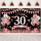30.Geburtstag Banner Roségold Schwarz Deko 30. Geburtstag Frauen 30 Hintergrund Banner 30 Jahre geburtstagsbanner für 30 Frauen Geburtstag Party Deko