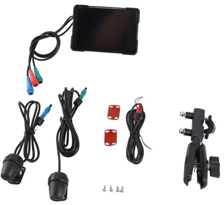 Brilluxa Motorcycle GPS Navigation, 5 Inch IPS Touch Screen, Wireless CarPlay for Android Auto, Portable Navigator System for Motorbike (With Camera)