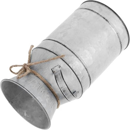 ABOOFAN Jarrón De Metal Galvanizado Vintage Forma De Lechera Decoración Rústica para Flores y Secas Estilo Retro para Hogar y Jardín Accesorio Multifuncional para Centros De Mesa