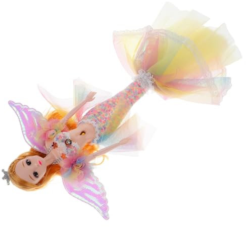 UPKOCH Flexible Meerjungfrau-Puppe Mit Abnehmbaren Flossen Und Beweglichen Gelenken Dekoration Für Mädchen Für Geburtstagsfeiern Und