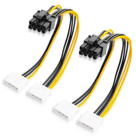 ELFJMZP Cavo di alimentazione Dual Molex 4PIN a 8PIN ATX GPU (2PCS) 8.8in/22.8cm
