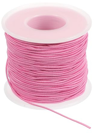 PATIKIL 0.8 mm Elastische Schnur Gummiband für Armbänder(50m, Rosa) | Elastisches Faden, Gummischnur für Armband Stabile Dehnbare Halsketten Perlen Basteln DIY
