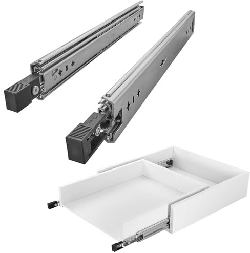 1 Paar SOTECH Schwerlastauszüge VarioSlide KV2-100-H53-L350-EH 350 mm | mit Lock-in/out Einrastfunktion mit schwarzem Hebel Schwerlast-Vollauszug belastbar bis 100 Kg